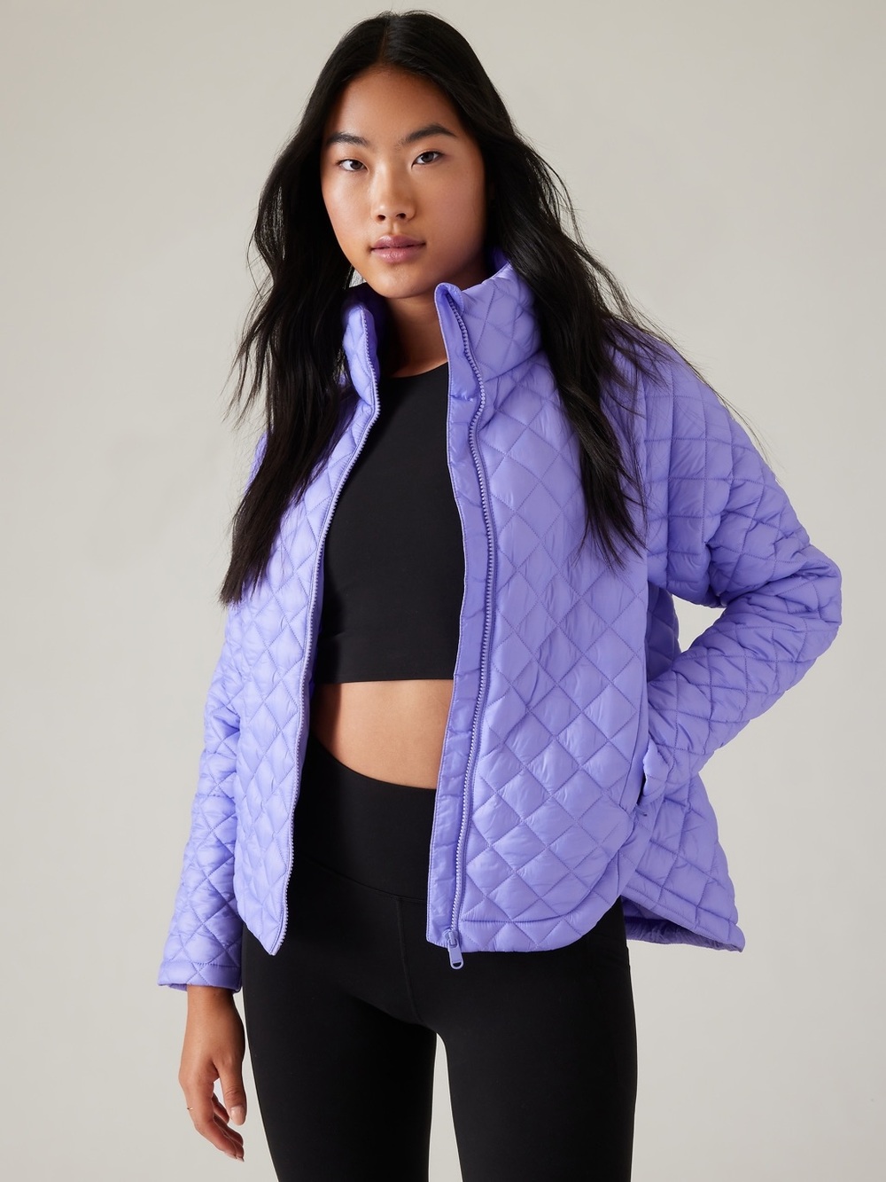 RARE Athleta Whisper Featherless Puffer Jacket Madeira Purple XL NWOT